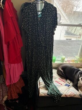 Dark Green Floral Jumpsuit